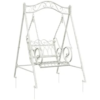 vidaXL Schaukelbank 113 x 121,5 x 168 cm Antik Weiß