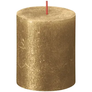 Bolsius Stumpenkerze Rustik Shimmer Gold 8 cm - Gold