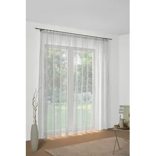 Wirth Vorhang (1 St), Faltenband, halbtransparent, Store weiß 300 cm x 120 cm