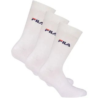 FILA Unisex Socken, 3 Paar - Strümpfe, Street, Sport, Socks Set, Logo, 35-46 Weiß / 39-42 (6-8 UK)