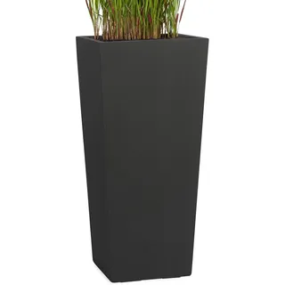 Pflanzwerk® Pflanzkübel Bodenvase Fiberglas Conic ANTHRAZIT 60x28x28cm *Frostbeständige Blumenkübel* *Deutsche Premiumqualität* *Lotus-Effekt Imprägnierung*