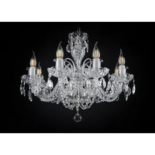 JVmoebel Kronleuchter Elegante Deckenleuchte mit Kristallsteinen in Silber, Warmweiß, Made in Europa weiß