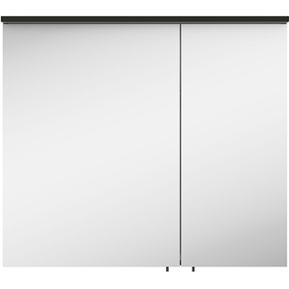 Spiegelschrank MARLIN "3510clarus" Schränke Gr. B/H/T: 80 cm x 70 cm x 18 cm, 2 St., schwarz (schwarz supermatt) Bad-Spiegelschränke