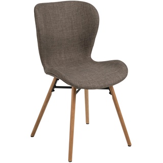 Livetastic Stuhl, Braun, Grau, Eiche, Textil, Eiche, massiv, rund, 47x82.5x53 cm, Esszimmer, Stühle, Esszimmerstühle, Vierfußstühle
