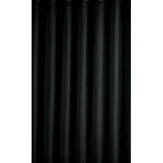 Textil Duschvorhang Uni Schwarz 240x200 cm - Überlänge perfekt für hohe Decken!