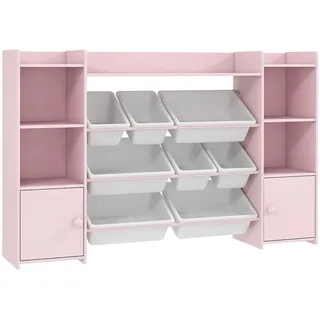 aiyaplay Kinderregal mit 8 Boxen 140 x 30 x 90 cm MDF rosa