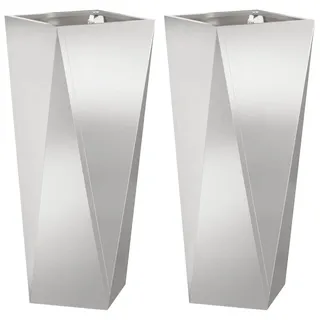 vidaXL Pflanzkübel 30 x 30 x 75 cm Silber