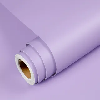 YENHOME Lila Violett Tapete Selbstklebende Matt Klebefolie 60x300cm Klebetapete Selbstklebend Wand Lila Hell Für Mädchenzimmer Kinderzimmer Möbelfolie für Kleiderschrank Schreibtisch Tisch