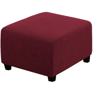 Thdsubb Ohrensessel Überzug Sesselbezug Sessel Sessel-Überwürfe Tiger Stuhlbezug Ottomane Schonbezug Hockerüberzug Husse Für Fußhocker (Rot,Ottoman Quadrat L)