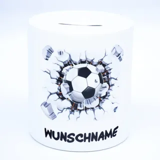 Fußball Spardose mit Namen personalisiert Fussballsparschwein Mannschaftskasse Fussballfans Geburtstag Geschenke für Jungen Mädchen Kinder Fussball Geburtstagsgeschenk Spruch Sparschwein Sparbüchse