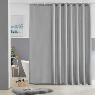 Duschvorhang Überlänge Antibakteriell Wasserdicht Grau 275x180cm
