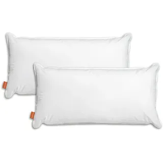sleepling 193790 2er Set Wasserkissen | orthopädisches Kopfkissen | Bezug aus 100% Baumwolle | Made in EU | waschbar bis 40 Grad | 40 x 80 cm, weiß