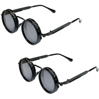 bergxperten sunvyr vision sonnenbrille, 2er-Pack Polarisierte Brille | verstellbare Tönung,polarisierte runde Gläser,UV400-Schutz,Aluminium-Magnesium-Rahmen,für Auto Fahren Sport Outdoor - 2 Sonnenbrillen