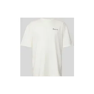 Oversized T-Shirt mit Label-Print Modell 'POLION', Offwhite, XS