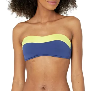 Seafolly Damen Gespleißtes Bustier Bandeau Top Badeanzug Bikini, In The Loop, blau, Opal, 40 - 40
