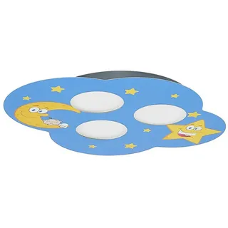 Lindby Deckenleuchten Thorke, Metall, Blau warmweiß IP20, 3 x 6 W LED, warmweiß blau