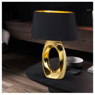 etc-shop Tischleuchte, Leuchtmittel nicht inklusive, Tischleuchte Nachttischleuchte Tischlampe schwarz gold