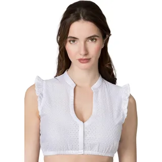 Stockerpoint Dirndlbluse Melania I Größe 30-44 I Damen Bluse in elegantem Design mit V-Ausschnitt & Flügelärmeln I Bequem & pflegeleicht I Perfekt für Trachten & Festlichkeiten - 44