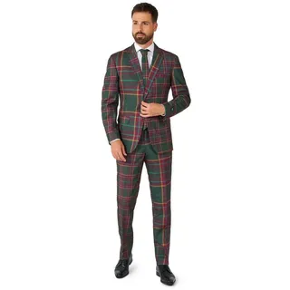Opposuits Partyanzug Mixed Mesh Kostüm Partyanzug - Fasching Karneval, It's a mesh: Karierter Anzug im Old English Style grün 56