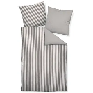 Janine Bettwäsche chinchilla s, Weiß, Braun, Textil, Streifen, 135x200 cm, Oeko-Tex® Made IN Green, Textiles Vertrauen - Oeko-Tex®, schadstoffgeprüft, saugfähig, angenehm wärmend, hautfreundlich, atmungsaktiv, pflegeleicht, Schlaftextilien, Bettwäsche, Bettwäsche, Flanell-Bettwäsche