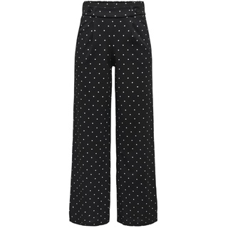 JdY Damen JDYGEGGO New Long Pant JRS NOOS Bundfaltenhose, Black/AOP:Cd dots, 34