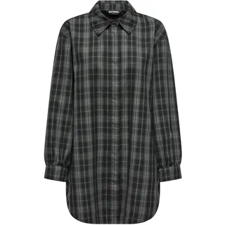 ONLY Damen Onlimma L/S Ovs Check Shacket Xt PNT Mantel, Grau, L - L