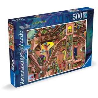 Ravensburger 17484, Erwachsenenpuzzle 500 Teile Die verrückte Bibliothek