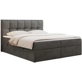 MKS Boxspringbett 120 x 200 cm H4 Dunkelgrau