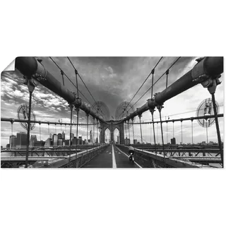 Wandbild ARTLAND "Brooklyn Bridge New York III" Bilder Gr. B/H: 150 cm x 75 cm, Poster Brücken, 1 St., schwarz Kunstdrucke als Leinwandbild, Poster in verschied. Größen