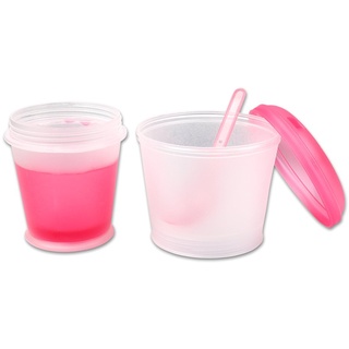 Schramm® Joghurtbecher 7 Farben to go Müsli-to-Go Müslibecher mit integriertem Kühlfach und Löffel Müslischale Joghurt Becher Müslibehälter Joghurtbehälter für unterwegs, Farbe:pink