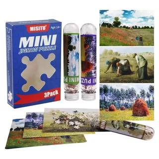 3er-Pack Mini Puzzle 150 Teile Berühmtes Ölgemälde Reisepuzzle Postkarte Gestaltbar