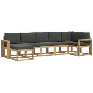 vidaXL Outdoor-Sofagarnitur 7-tlg. Weiß/Anthrazit