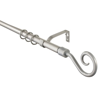 Gardinenstange silber ausziehbar 160–300 cm, Durchmesser 16/19mm, iso-design, Ø 19 mm, 1-läufig, mit Bohren, Metall silberfarben