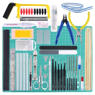 Keadic 87-teiliges Modellbau Werkzeug Set, Grundwerkzeuge für Gundam, Automodelle & DIY Bastelarbeiten, Komplettes Hobby Werkzeug-Set für Anfänger und Fortgeschrittene