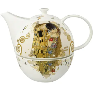 Goebel Teekanne mit Stövchen Artis Orbis von Gustav Klimt aus Porzellan,Größe: 25,x16,5x20 cm, 67-013-61-1