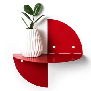 Kleine schwimmende wandregale aus stahl hängendes buntes badezimmerregal mit einfachem montagesystem moderne möbel (Rot)