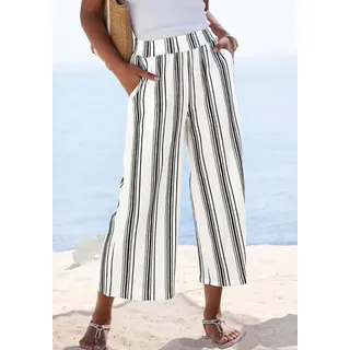 LASCANA 7/8-Hose mit locker-luftigem Bein aus strukturierter Ware, sommerliche Schlupfhose, Strandhose weiß 46