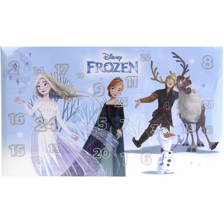 Markwins Frozen 24 Days of Magic Advent Calendar, Adventskalender mit Frozen-Produkten, Make-up-Kit für Schminkspaß, buntem Zubehör, Spielzeug und Geschenke für Kinder