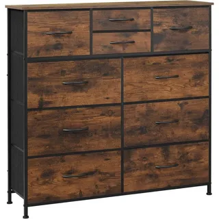 Woltu Kommode mit 10 Schubladen aus Stoff, Sideboard Wohnzimmer Flur Schrank
