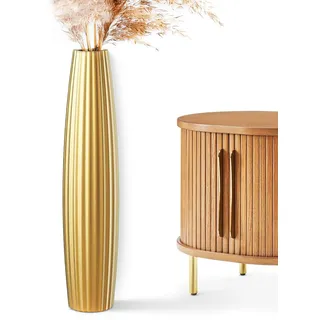 Rocendlor Bodenvasen, hohe Bodenvase, 60 cm, stabile Goldvase für Wohnzimmer-Dekoration, Kunstharz, Gold