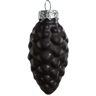 Trend Line Christbaumschmuck TrendLine Weihnachtskugeln Glas-Tannenzapfen 6 cm schwarz