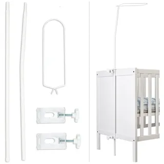 Babykajo Betthimmel (5-tlg), Himmelstange für Babybett – Stange für Betthimmel Babybett i weiß