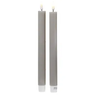 LED Stabkerzen Mia Deluxe Homeart Tafelkerzen Echtwachs 3D Flamme 24m sand 2Stk