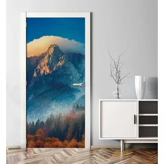 Türtapete Selbstklebend Berg Türfolie Türposter 3D Fototapete Natürliche Landschaft Türaufkleber Abnehmbar Tür Aufkleber Wandtattoo für Kinderzimmer Badezimmer 85x200 cm G/T3436