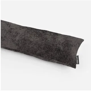 SCHÖNER LEBEN. Zugluftstopper SCHÖNER LEBEN. Zugluftstopper Kunstleder grau schwarz glänzend, handmade grau|schwarz 15 cm x 110 cm x 15 cm