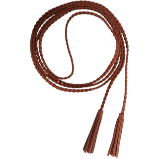 Nanxson Damen Taillengürtel Gewebte Quasten Kettengürtel Leder Dünner Gürtel für Kleid PDW0042 (camel) - XL