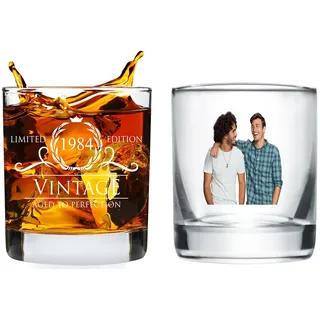 Seguire Personalisiertes Whisky Gläser mit Text Foto Logo Personalisieren Sie Graviertes Glas mit Einer Nachricht für Jeden Anlass,Geburtstag Hochzeit Weihnachten Geschenk 235ml/325ml (325ML)