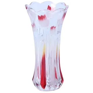 Tubayia Glas Vase Blumenvase Tischvase Dekovase Glasvase Dekoration für Haus, Büro, Hochzeit Party (Rot)