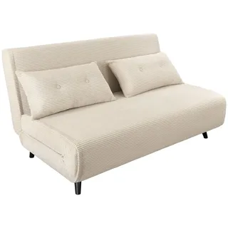 Riess Ambiente Retro Schlafsessel SMART Multifunction - 140cm - beige - Cord Sessel mit Bettfunktion Klappsessel inkl. Kissen