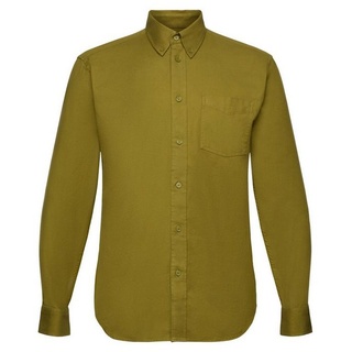 Esprit Langarmhemd Twill-Hemd in normaler Passform grün